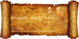 Krajcsi Valéria névjegykártya